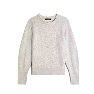 ANN TAYLOR Pearlized Crew Neck Sweater